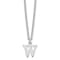 Rhodium Over Sterling Silver Cutout Letter W  Initial Necklace