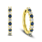 1.35ctw Sapphire and Diamond Hoop Earrings in 14k Yellow Gold