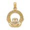 14k Yellow Gold Textured Claddagh pendant