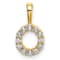 14K Yellow Gold Lab Grown Diamond Letter O Initial Pendant