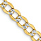 14k Yellow Gold and Rhodium Over 14k Yellow Gold 5.2mm Textured Pavé
Curb 20 Inch Chain
