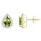 7x5mm Pear Shape Peridot And Created White Sapphire 10k Yellow Gold Halo
Stud Earrings