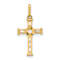 10k Yellow Gold Polished Cubic Zirconia Cross Charm