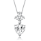 CZ Heart Pendant Necklace In Sterling Silver 16 Inch
