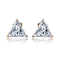 Triangle CZ Stud Earrings In 14K Gold Over Sterling Silver