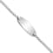 Rhodium Over 14k White Gold Children's Oval Curb Link ID Bracelet