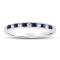 Sapphire and Diamond 14k White Gold Band Ring 0.27ctw