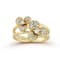 Rachel Zoe CZ Double Flower Stacked Ring in 14K Gold Over Sterling Silver