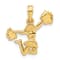 14k Yellow Gold Polished Cheerleader Pendant