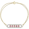 Pink Sapphire & Diamond 10K Yellow Gold Bracelet 1.07ctw