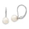 Rhodium Over 14K White Gold 6-7mm Round White Akoya Cultured Pearl
Leverback Earrings