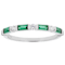 Emerald Color CZ And White CZ Band Ring In Sterling Silver