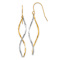 14k Yellow Gold and 14k White Gold Twisted Dangle Earrings