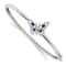 Rhodium Over 14k White Gold Sapphire and Diamond Butterfly Bangle