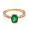 1.08 Ctw Emerald With 0.15 Ctw White Diamond Ring in 14K YG