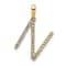 14K Yellow Gold Diamond Letter N Initial Pendant