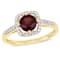 Garnet and Diamond 10K Yellow Gold Ring 1.14ctw