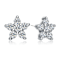 Star Cluster CZ Stud Earrings In White Rhodium Over Brass
