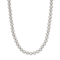 White Base Metal Gray Faux Pearl Necklace 18 inch