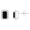 7x5mm Emerald Cut Black Onyx And Created White Sapphire 10k White Gold
Halo Stud Earrings