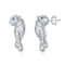 Emerald Color CZ Panther Drop Earrings In White Rhodium Over Brass