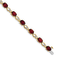 14K Two-tone Gold with Rhodium Over 14k Yellow Gold Garnet and Diamond Bracelet