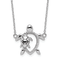 Rhodium Over Sterling Silver Polished Cubic Zirconia Turtles with 2 Inch
Extension Necklace