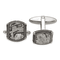 Stainless Steel Antiqued and Polished Jasper Cuff Links