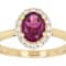 Grape Color Garnet Oval And Lab-Created Moissanite Ring In 18K Gold Over
Sterling Silver 1.51ctw