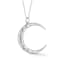 Rachel Zoe CZ Crescent Moon Pendant Necklace in Rhodium Over Sterling Silver