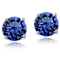 Sterling Silver 925 Birthstone Stone Earrings - Sapphire