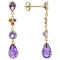 Multi Stone 14k Yellow Gold Dangle Earring 6.90ctw