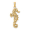14k Yellow Gold 3D Textured Seahorse Pendant