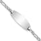 Rhodium Over 14k White Gold Semi-Solid Oval Figaro Link ID Bracelet