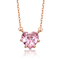 Heart-Shape Pink CZ Solitaire Necklace In 18K Rose Gold Over Brass