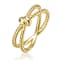 Pave CZ Eternal Knot Band Ring In 14K Gold Over Brass