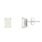 6x4mm Emerald Cut Opal 14k White Gold Stud Earrings