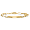 14K Yellow Gold Polished Fancy Link with 1-inch Extension Bracelet