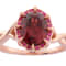 Oval Red Garnet and Round Pink Sapphire 10K Rose Gold Ring 2.44ctw