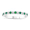Emerald and Diamond 14k White Gold Anniversary Style Band Ring 0.35ctw
