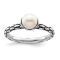 Rhodium Over Sterling Silver Stackable Expressions Patterned White
Freshwater Cultured Pearl Ring