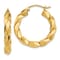 14k Yellow Gold Twisted 1" Hoop Earrings