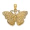 14k Yellow Gold Textured Butterfly Pendant