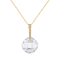 Lab Created White Sapphire and Diamond 14k Gold Pendant With Chain 12.5 ctw