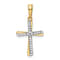 14k Two-tone Gold Diamond-Cut Cross Pendant