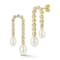 Rachel Zoe Freshwater Pearl and CZ Tennis Drop Earrings in 14K Gold Over
Sterling Silver