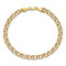 14k Yellow Gold 5mm Diamond-Cut Double Link Bracelet