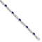 Rhodium Over 10k White Gold Diamond and Sapphire Bracelet