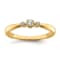14K Yellow Gold Petite Beaded Edge Round Diamond Ring 0.1ctw