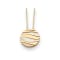 14K Yellow Gold Mother of Pearl 26mm Wave Circle 18 Inch Necklace